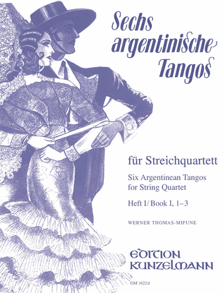Book cover for Argentinian tangos for string quartet, Tangos 1-3