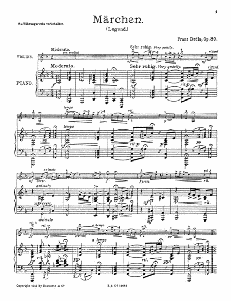 Drdla, F Marchen Op.80