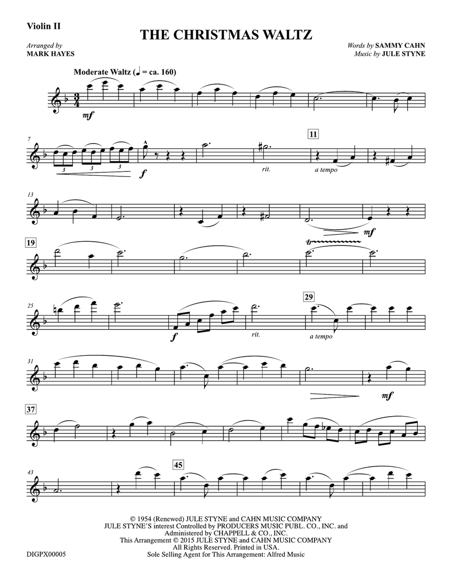 The Christmas Waltz: Violin 2