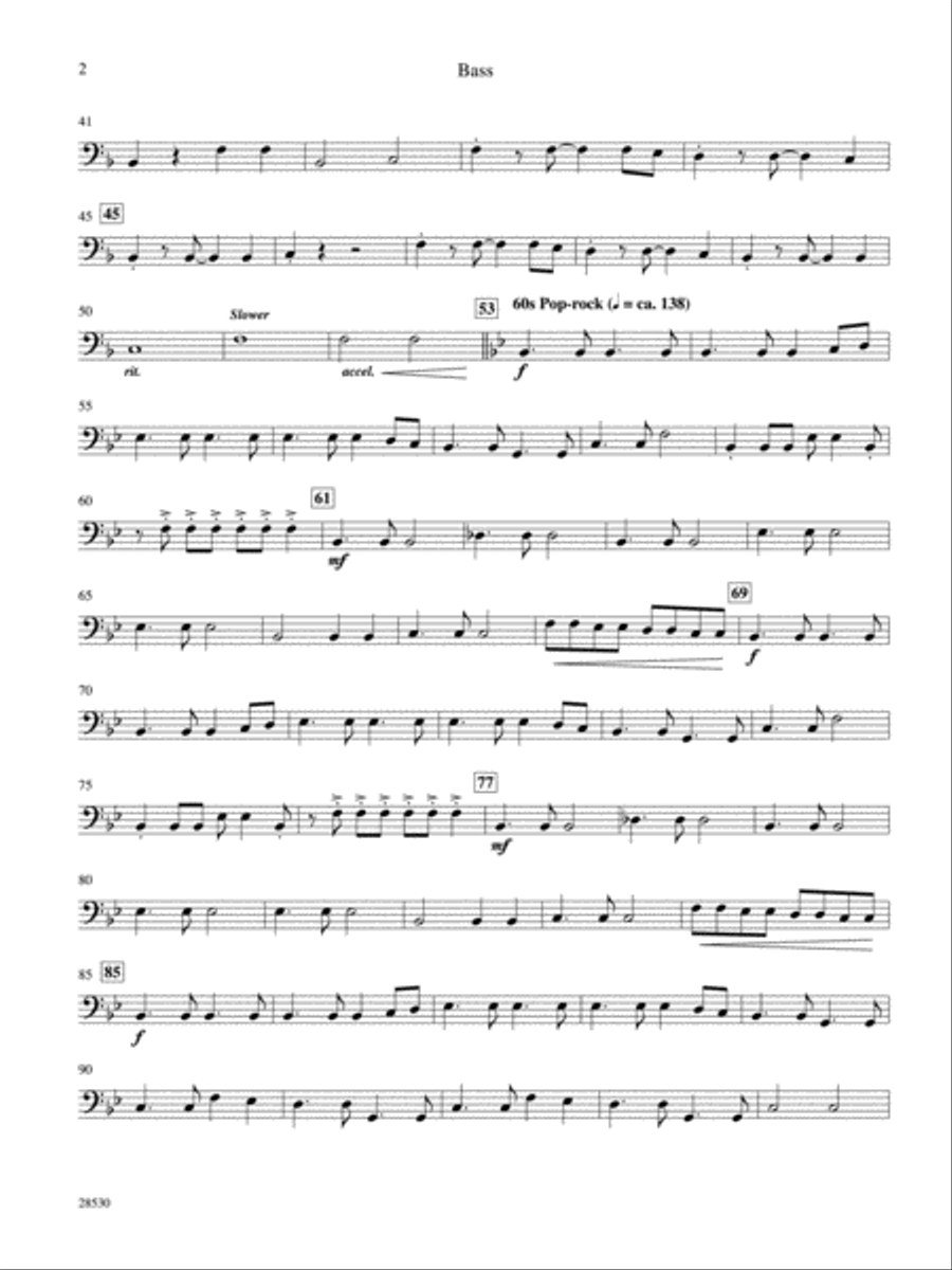 '60s Chicks (A Medley): String Bass Double Bass scores gallery preview page 2