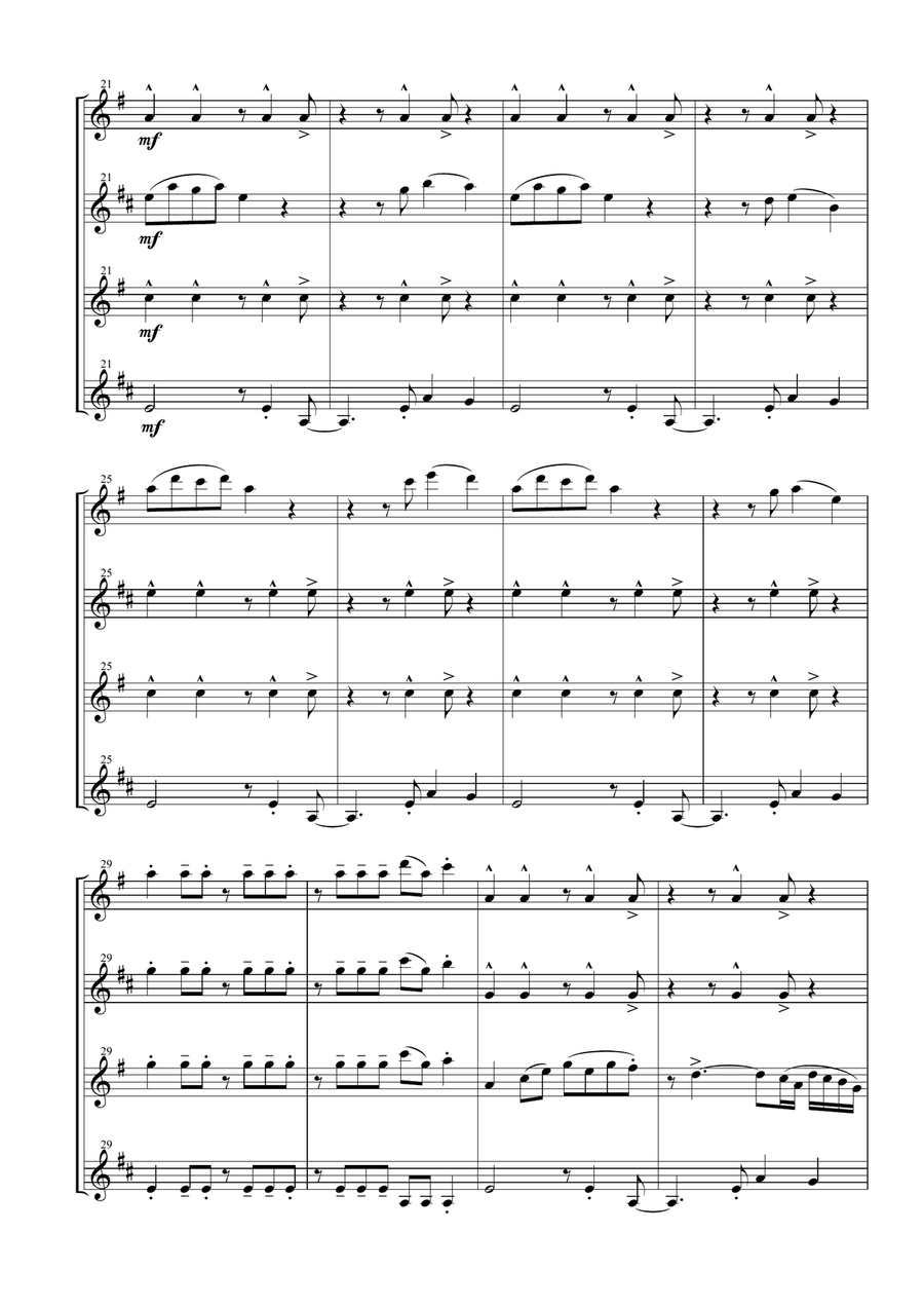 Oye Como Va Woodwind Quartet scores gallery preview page 4