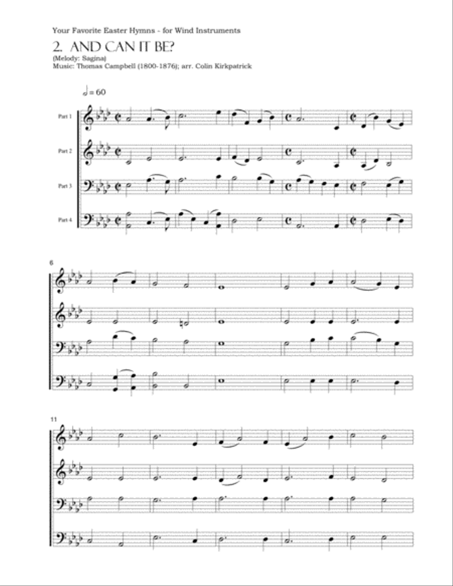 Your Favorite Easter Hymns for Wind Instruments Small Ensemble scores gallery preview page 5