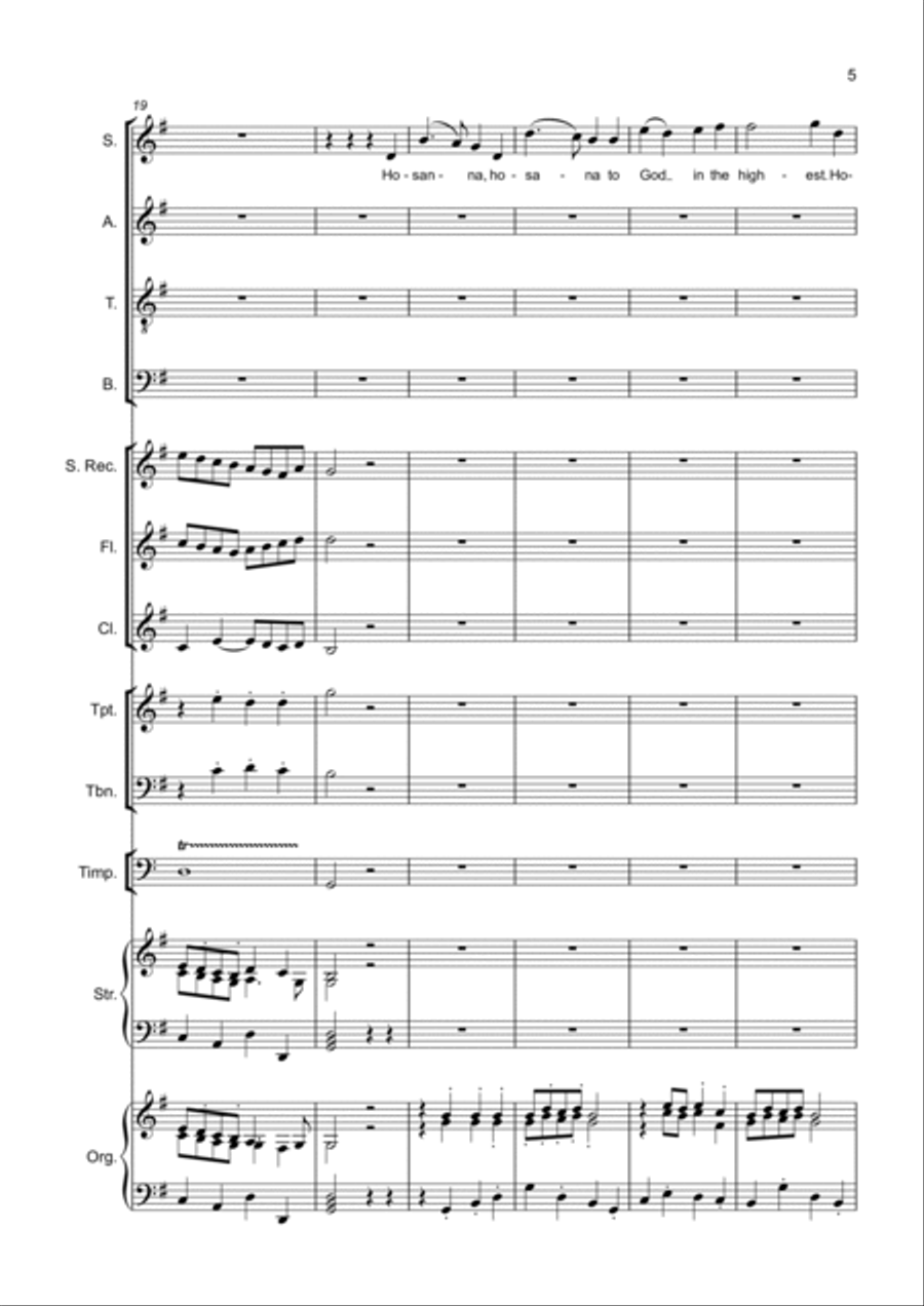 Cantata 2 mov IV Hossanna Choir scores gallery preview page 5