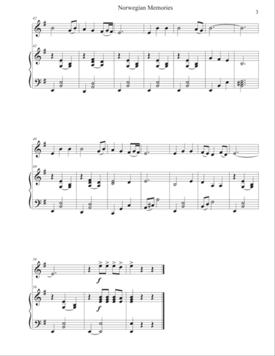 Norwegian Memories for Flute and Piano Flute Solo scores gallery preview page 4