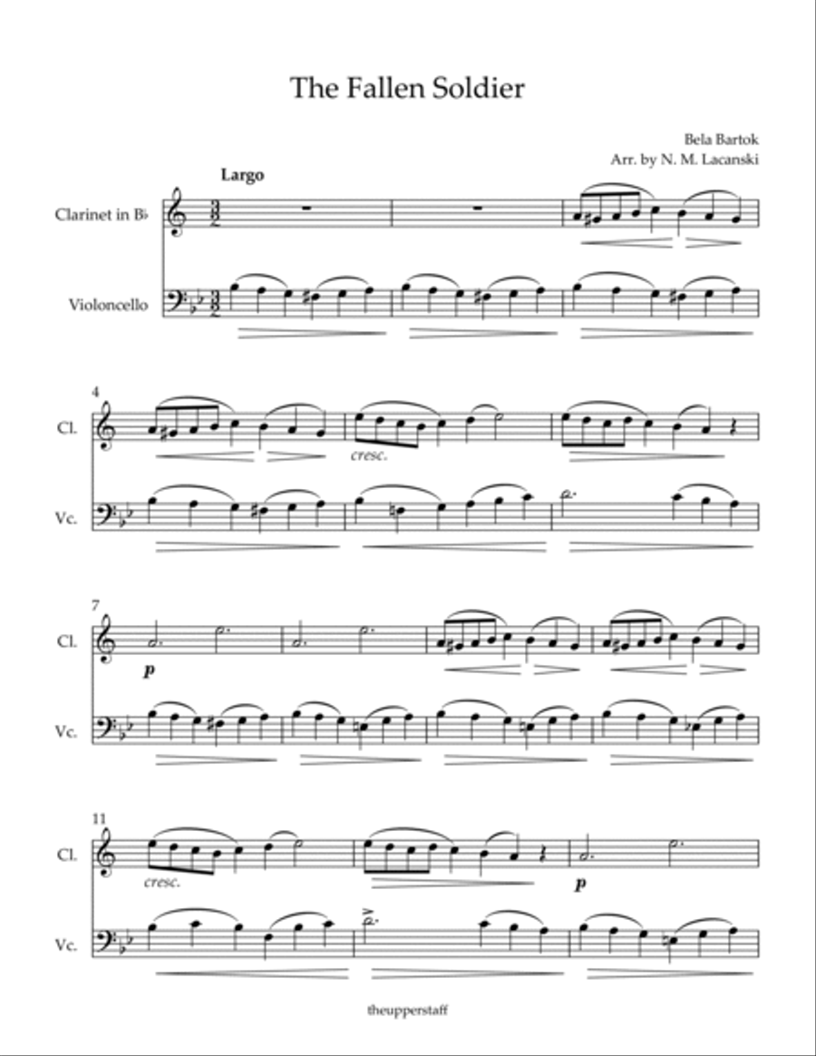 The Fallen Soldier The Fallen Soldier B-Flat Clarinet scores gallery preview page 2