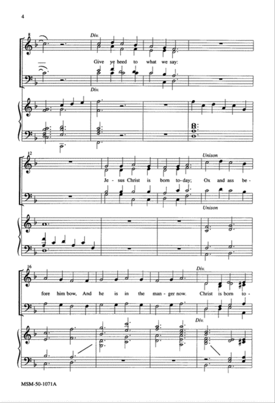 A Festival of Carols A Festival of Carols 4-Part scores gallery preview page 2