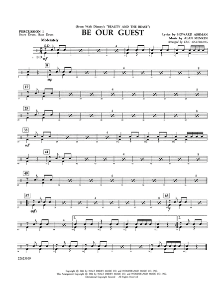 Be Our Guest (from Beauty And The Beast) (arr. Eric Osterling) - Percussion 1