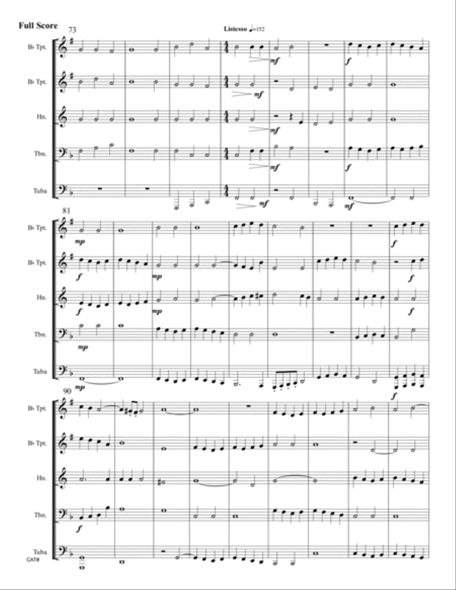 Hodie Christus Natus Est (Christ Is Born Today) for Brass Quintet Brass Quintet scores gallery preview page 5