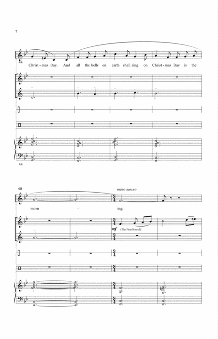 I Saw Three Ships Unison Choir scores gallery preview page 6