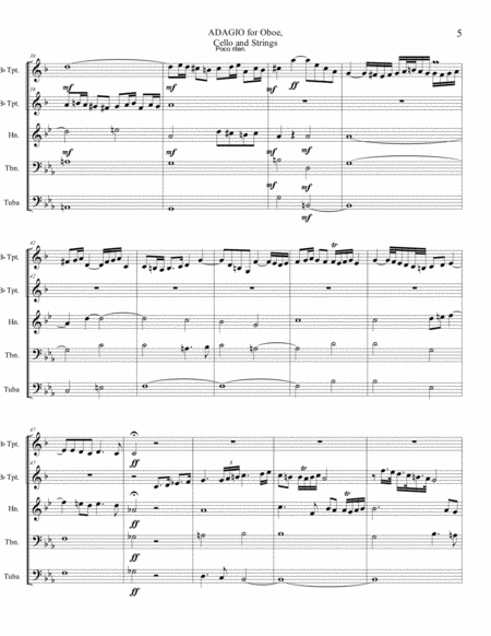 ADAGIO for Oboe, Cello and Strings - Arr. for Brass quintet image number null