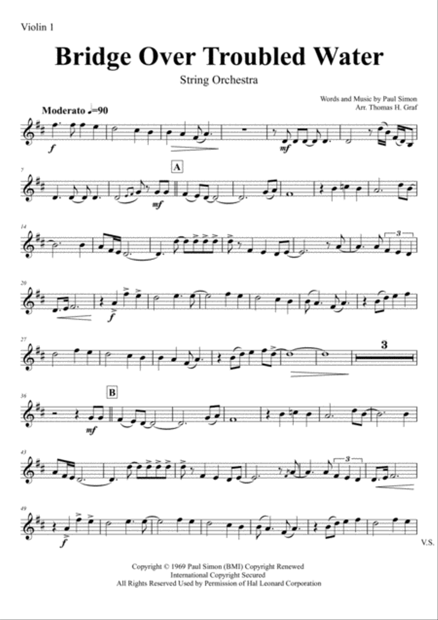 Bridge Over Troubled Water String Orchestra scores gallery preview page 5
