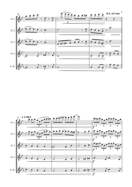 Carol of the Bells (Ukrainian Bell Carol) - Jazz Arrangement for Flute Quartet image number null
