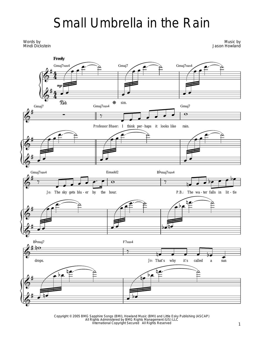 Small Umbrella In The Rain Guitar scores gallery preview page 1