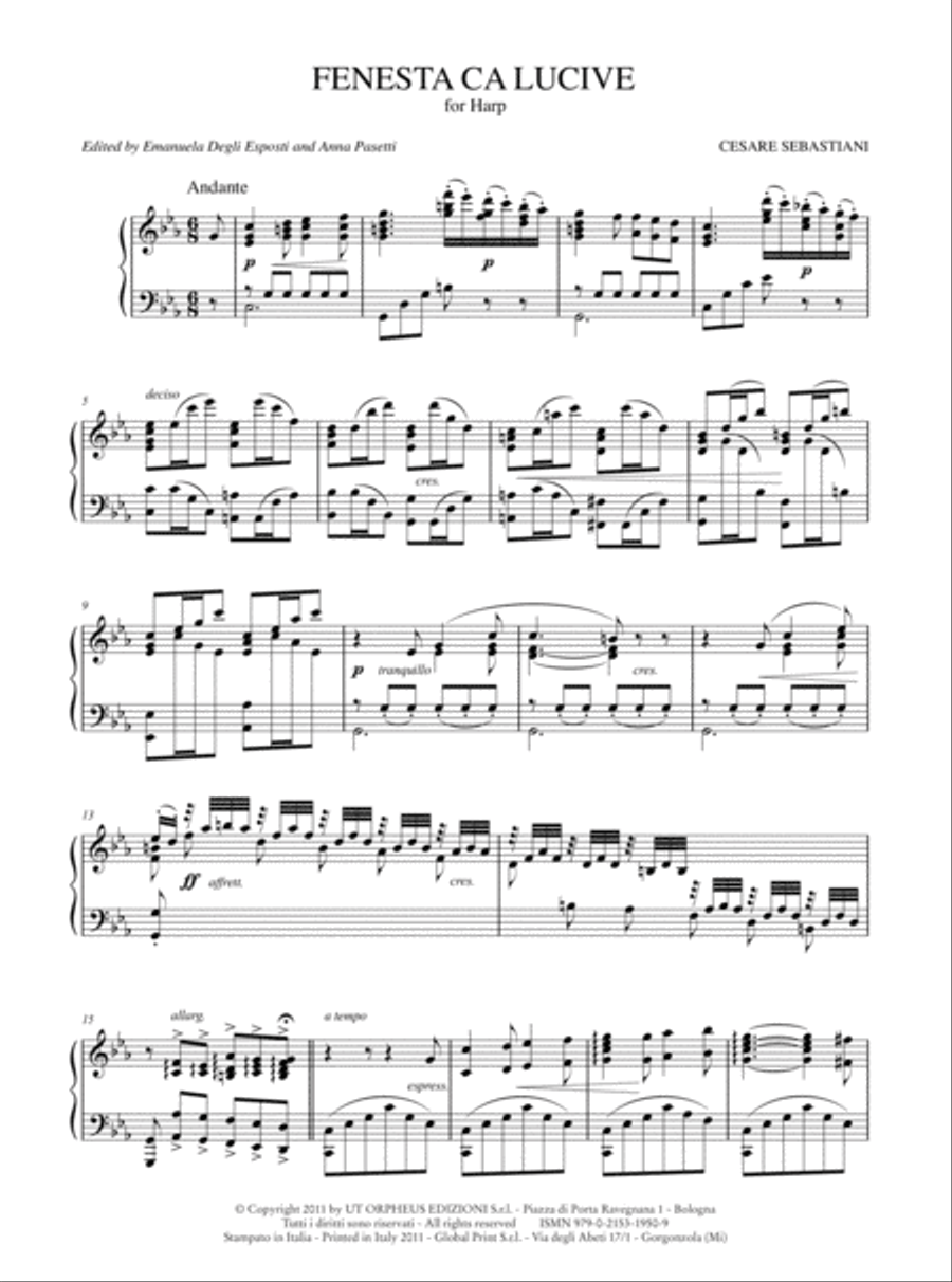 Fenesta ca lucive for Harp Harp scores gallery preview page 2