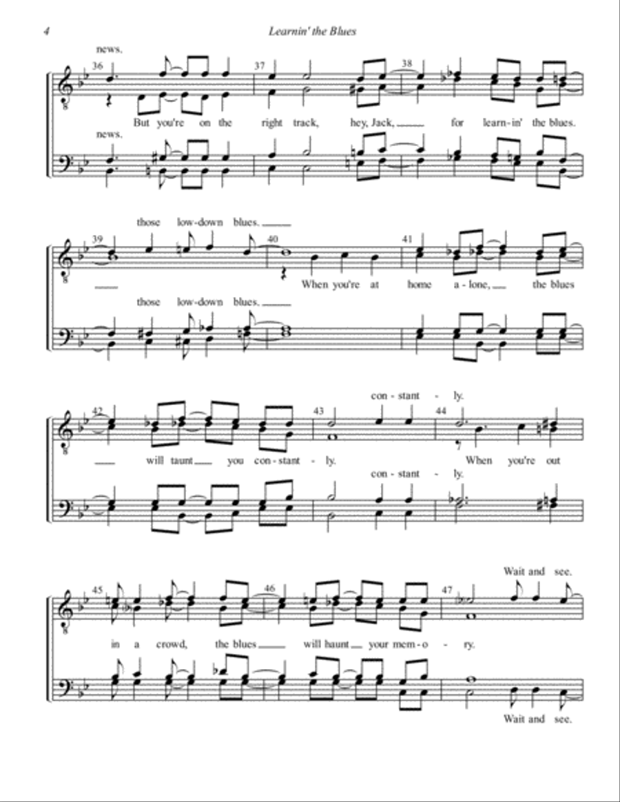 Learnin' The Blues Learnin' The Blues TTBB scores gallery preview page 4