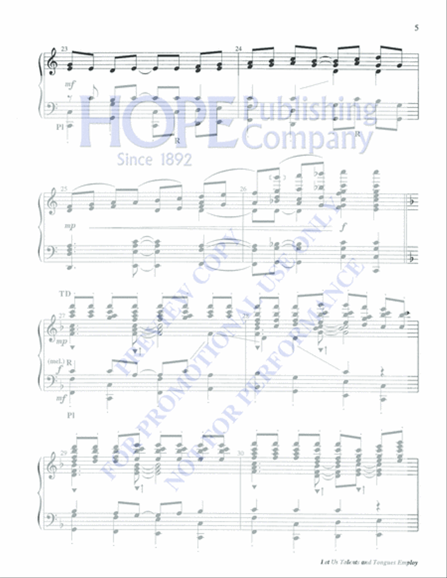Let Us Talents and Tongues Employ 5-Octaves scores gallery preview page 5