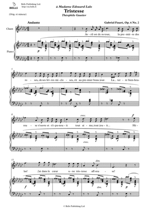 Book cover for Tristesse, Op. 6 No. 2 (E-flat minor)