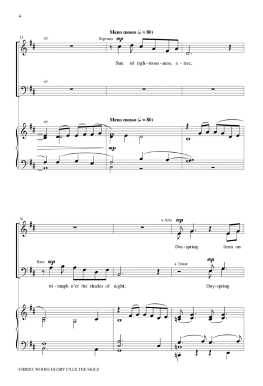 Christ, Whose Glory Fills the Skies 4-Part scores gallery preview page 4