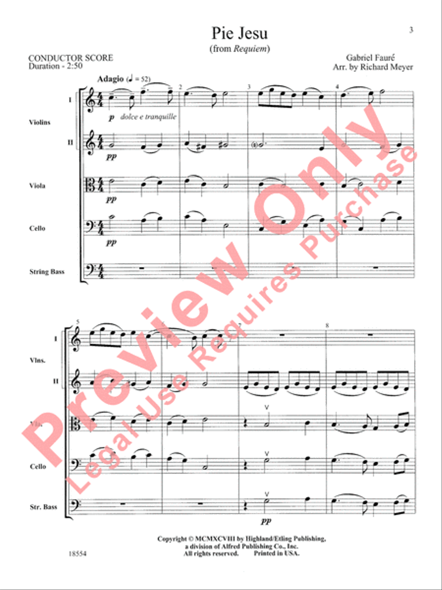 Pie Jesu String Orchestra scores gallery preview page 4