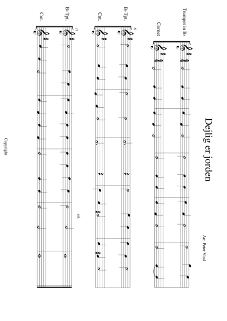 Danske julesalmer for Brass Kvartet arranged by Peter Vind Brass Ensemble scores gallery preview page 3