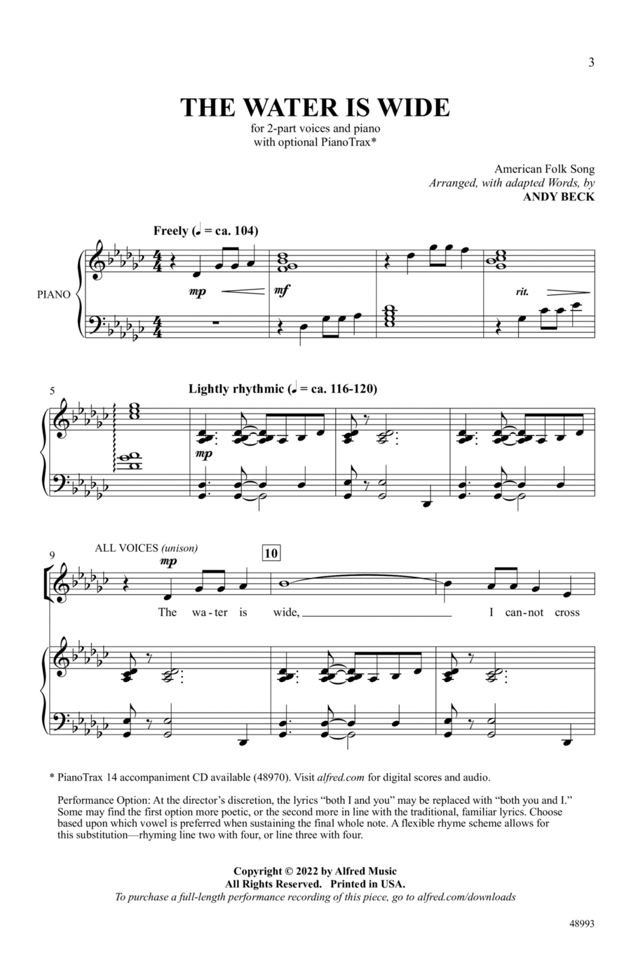 The Water Is Wide The Water Is Wide Choir scores gallery preview page 1