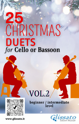 Book cover for 25 Christmas Duets for Cello or Bassoon - VOL.2