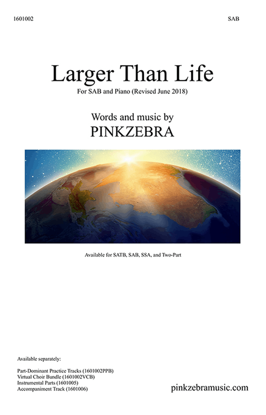 Larger Than Life (SAB) 3-Part scores gallery preview page 1
