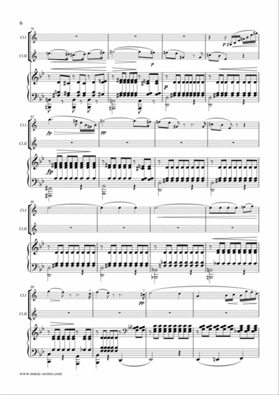 Shepherd on the Rock - 2 Clarinets and Piano Clarinet Duet scores gallery preview page 6