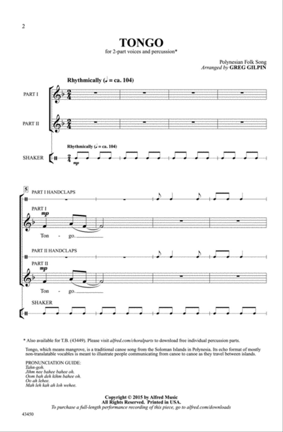 Tongo Choir scores gallery preview page 1