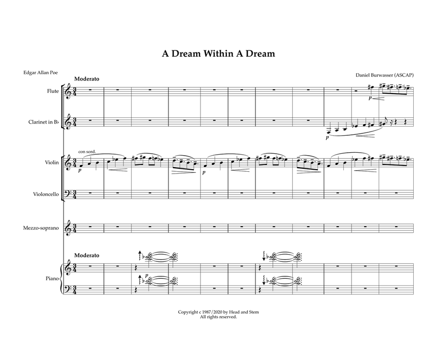 A Dream Within A Dream (E.A. Poe) Small Ensemble scores gallery preview page 4