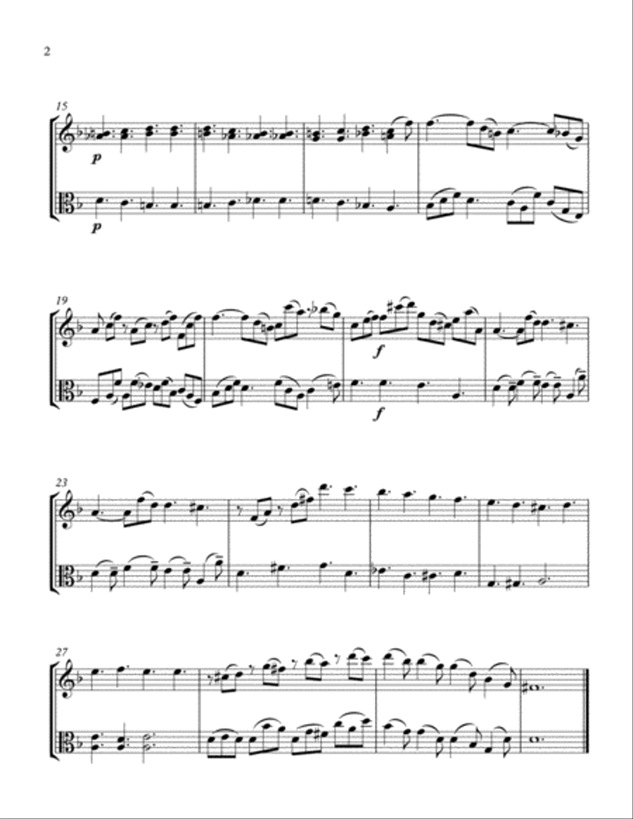 Lacrimosa from Mozart´s Requiem Violin-Viola Duet String Duet scores gallery preview page 2