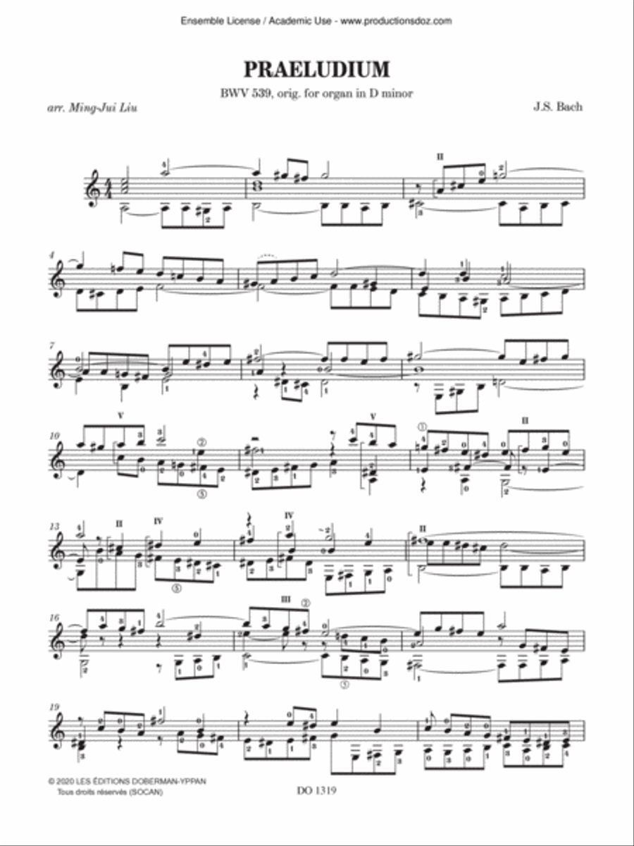 Praeludium and Fuga, BWV 539 Classical Guitar scores gallery preview page 4