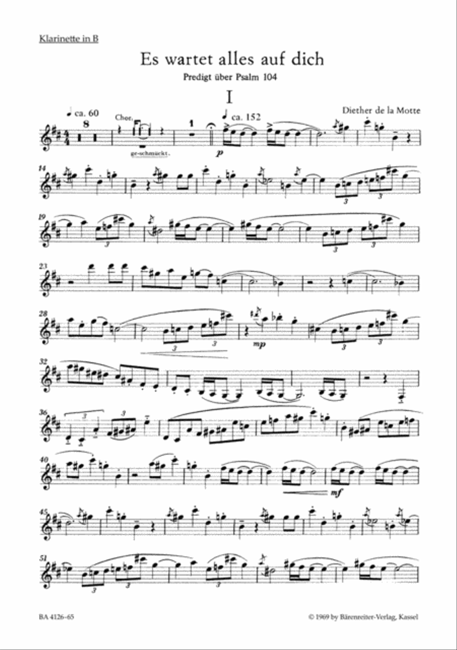 Es wartet alles auf dich (1968) Clarinet scores gallery preview page 2