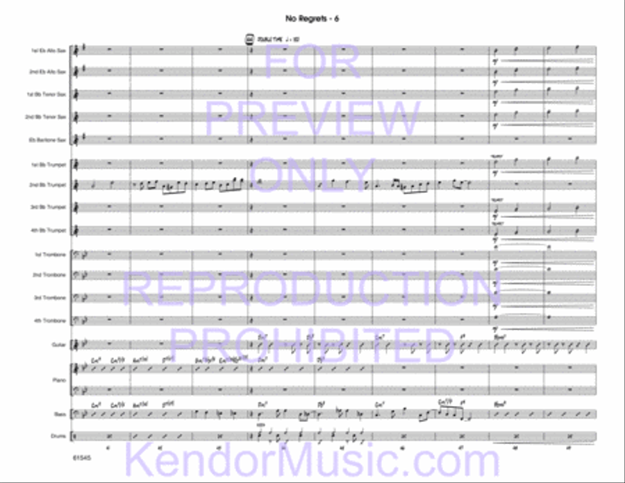 No Regrets (Full Score) Jazz Ensemble scores gallery preview page 7