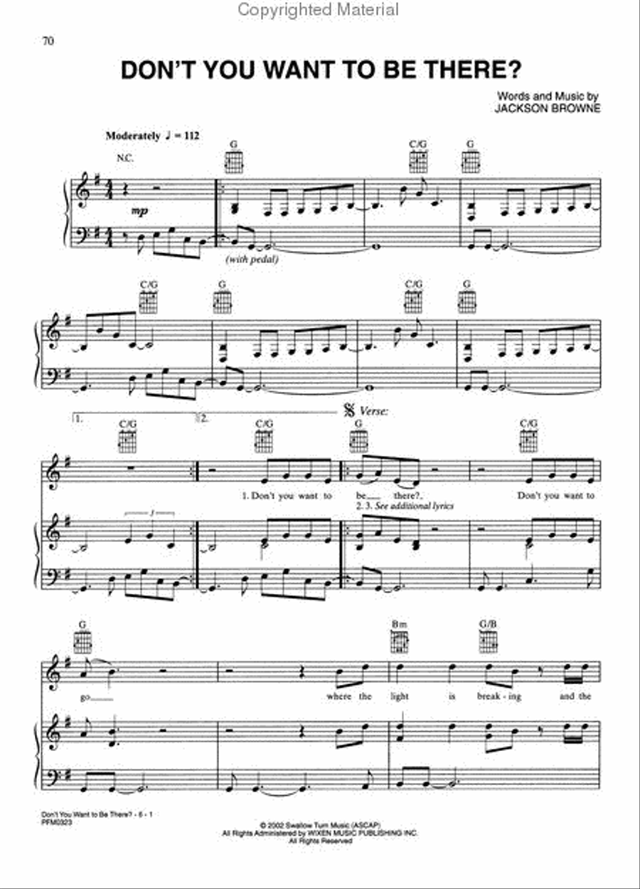 Jackson Browne -- The Naked Ride Home Piano, Vocal, Guitar scores gallery preview page 4