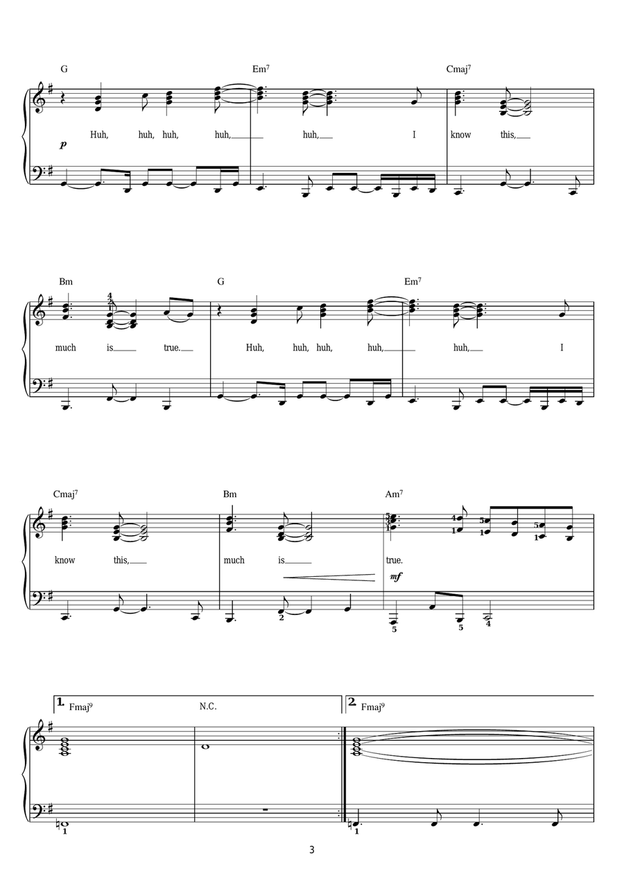 True Easy Piano scores gallery preview page 3