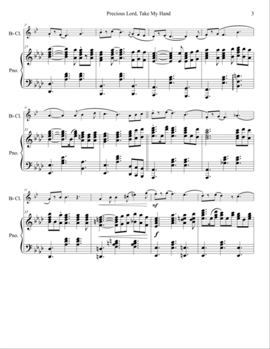 Precious Lord Take My Hand B-Flat Clarinet scores gallery preview page 4