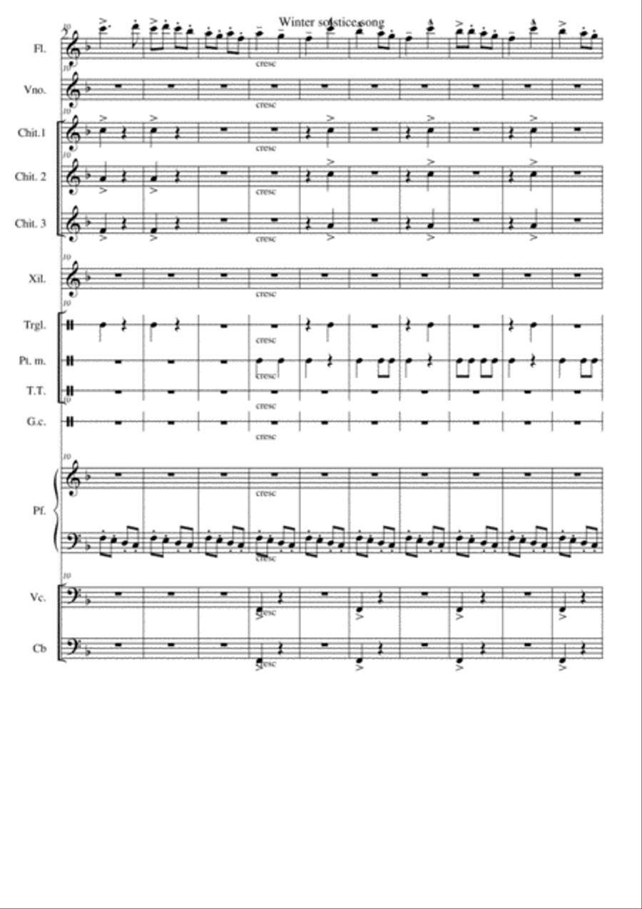 Winter solstice song Winter solstice song Chamber Orchestra scores gallery preview page 2