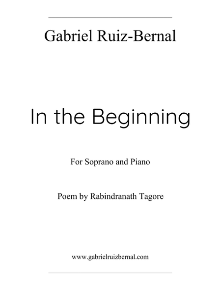 IN THE BEGINNING. For soprano and piano