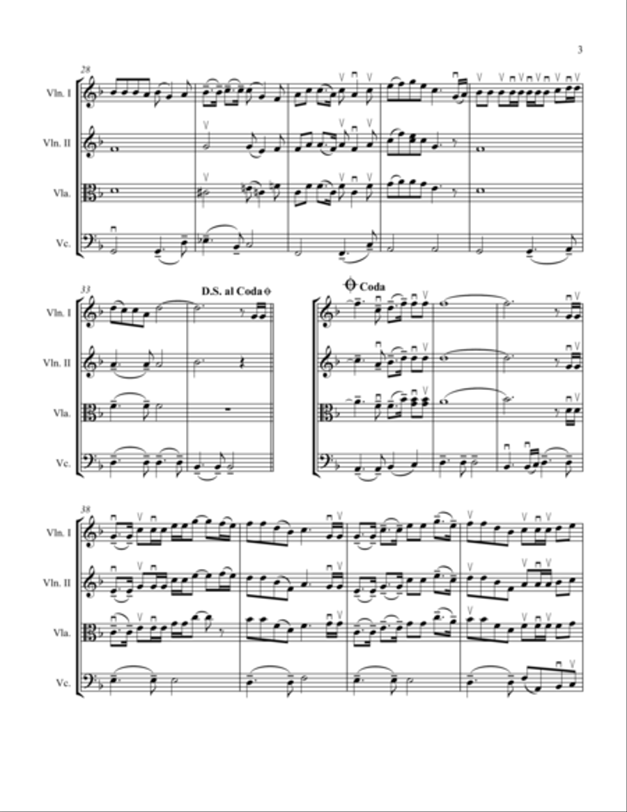 God Bless The U.S.A. String Quartet scores gallery preview page 3