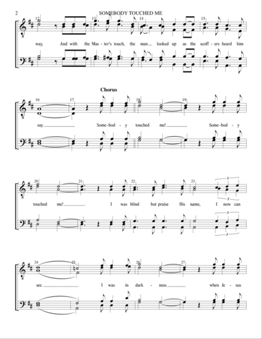 Somebody Touched Me TTBB scores gallery preview page 2