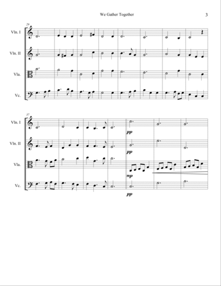 We Gather Together String Quartet scores gallery preview page 4