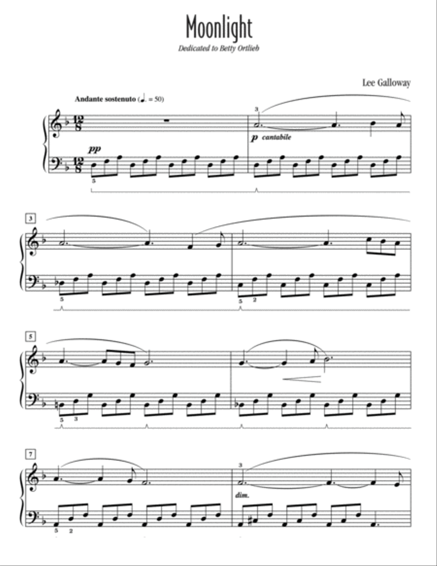 Moonlight Piano Solo scores gallery preview page 2