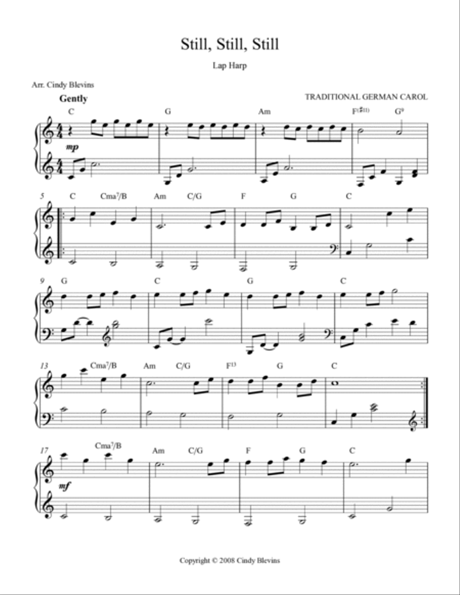 Still, Still, Still, for Lap Harp Solo Lap Harp scores gallery preview page 2