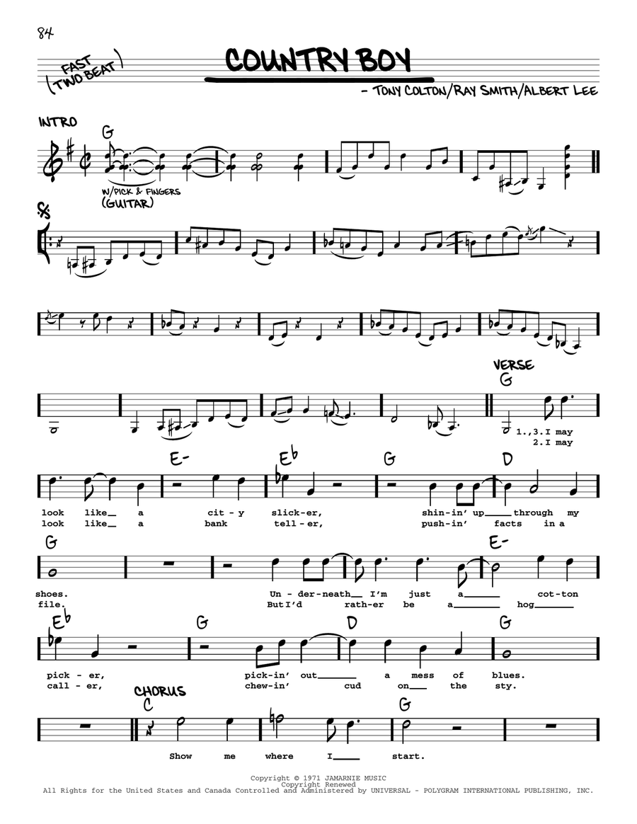 Country Boy Country Boy Voice scores gallery preview page 1