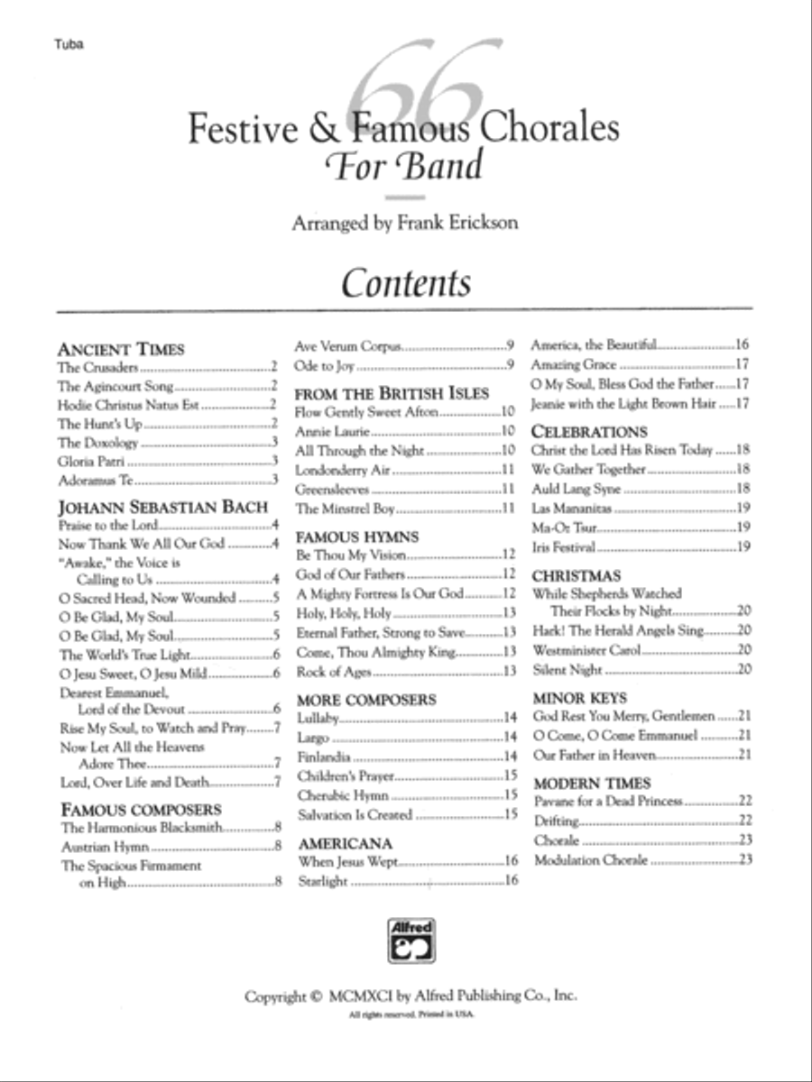 66 Festive & Famous Chorales for Band Concert Band scores gallery preview page 2