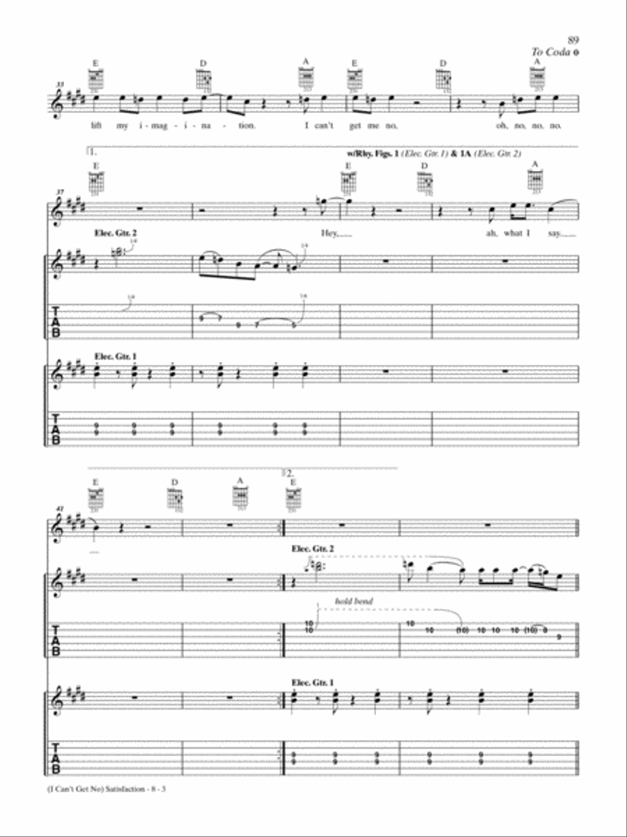 (I Can't Get No) Satisfaction (Live Version) Guitar Tablature scores gallery preview page 3