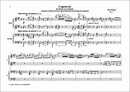 Capriccio Op.2, for Piano 4 Hands