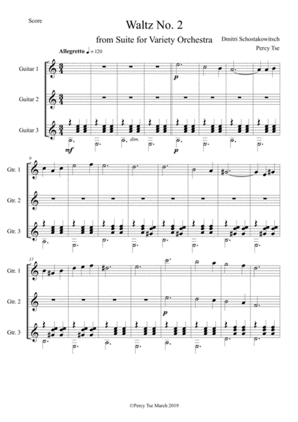 Dimitri Shostakovich - Waltz No. 2 (Guitar Trio) image number null
