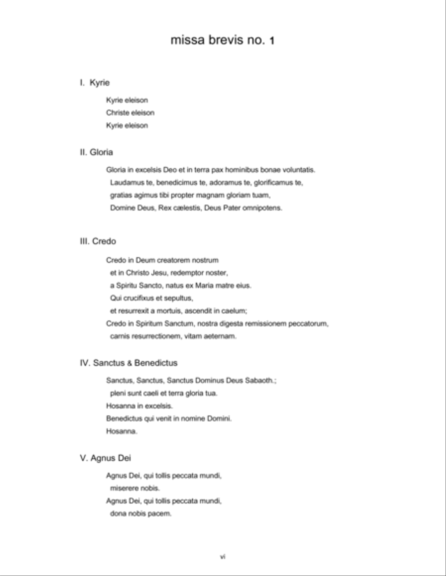 missa brevis no. 1 4-Part scores gallery preview page 6